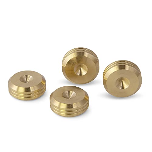 PrecisionGeek - Mässing högtalare spikkuddar skor fötter 20 mm diameter - set med 4 stycken