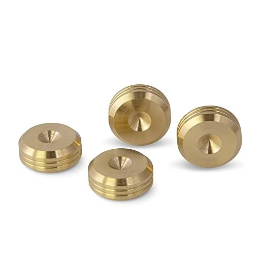 PrecisionGeek - Massiv mässing högtalare spikkuddar skor fötter 20 mm dia - set med 4 delar