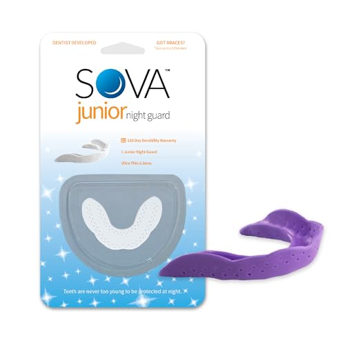 Image of SOVA Junior Night Guard, Purple Punch - 1.6mm Thin - Custom-Molded Fit - Protects Against Nighttime Teeth Grinding & Clenching - Odor & Taste Free - Remoldable Up to 20 Times - Non Toxic