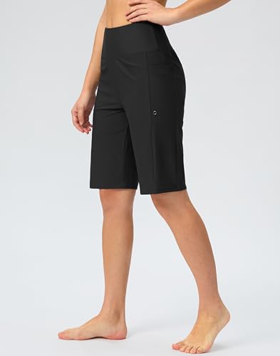 G Gradual Women's 11" Long Swim Board Shorts High Waisted Knee Length Beach Swimming Shorts for Women with Pockets Liner2