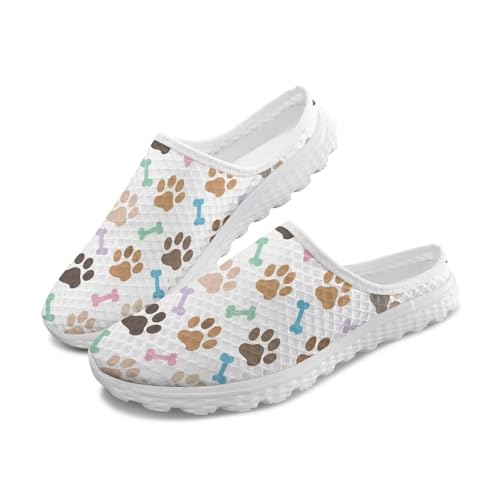 Uacyareni Zuecos y mulas para mujer cómodos zuecos para caminar, Huella de pata, 44 EU