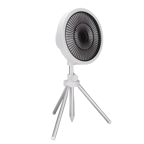 Qcwwy Ventilador de Campamento Oscilante Al Aire Libre con Trípode 3 en 1 3 Velocidades Ventilador Oscilante de Pie Portátil de Pie para la Carpa (WHITE)