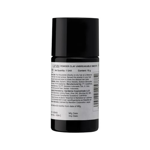 Image of Gatsby Japan Hair Volumizing Powder Clay - 10g | Unbreakable Smooth | Ultra Lightweight & Massive Volume | Matte Finish Hair Wax for Men | Super Strong Hold | Quick & Easy Hair Styling