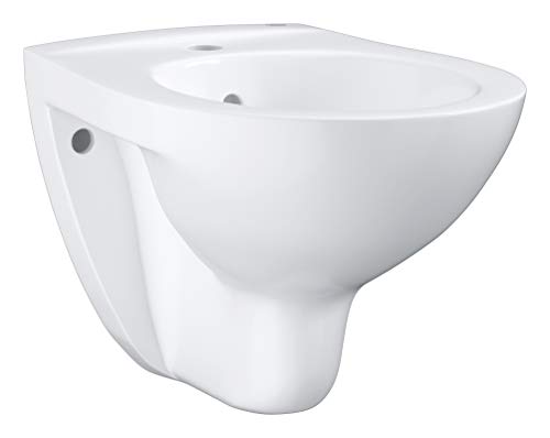 GROHE bidet suspendu et autoportant Bau ceramic, avec trop-plein visible, trou filté, porcelaine vitrifiée, finition blanc alpin, 39433000 (Import Allemagne)