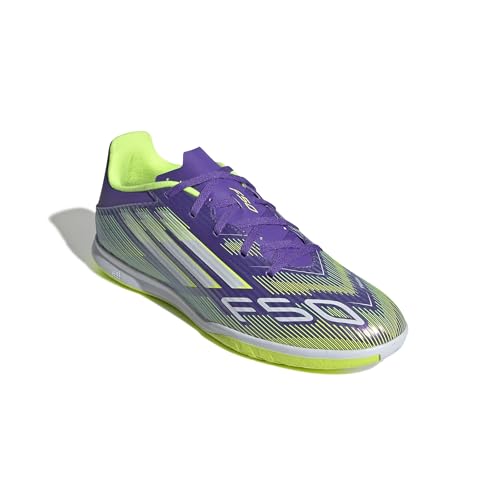 adidas Unisex F50 Club Indoor Football Boots Fußballschuhe, Purple Rush/FTWR White/Lucid Lemon, 40 2/3 EU