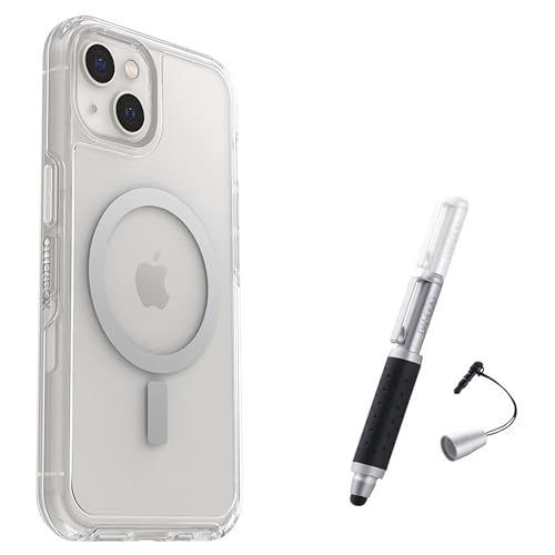 Coque avec MagSafe pour iPhone 13 OtterBox Symmetry transparente avec son stylet en bambou