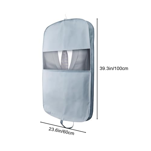 Thickened Non-Woven Garment Bag, Suit Bags with Three-Dimensional Design, Foldable Garmet Bag, for Hanging Clothes Storage(Gray)2