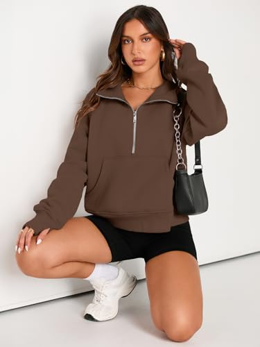 Image of AUTOMET Womens Sweatshirts Half Zip Cropped Pullover Fleece Quarter Zipper Hoodies 2026 Fall Fashion Outfits Clothes