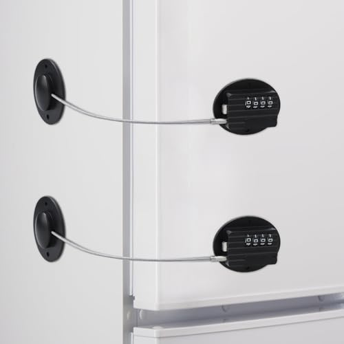 2 Pcs Securite Fenetre Enfant, Serrures à Combinaison, Verrou de Réfrigérateur avec Code Serrure Frigo Forte Forte Adhésif Serrure Frigo, Cadenas Frigo...