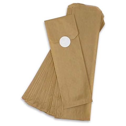 Kraft Churro Bags Plus Stickers for Sealing. 125 Bags for Pretzel Rods, Bakery Treats, or Silverware. Includes Stickers for Labeling and Sealing. Made in USA Cover