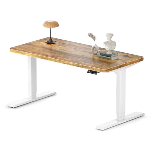 MAIDeSITe Höhenverstellbarer Schreibtisch 140x70cm - Elektrisch Schreibpult Höhenverstellbar 3-stufige mit 2 Energieeffizient‌ Motoren -Stabil & Flüsterleiser Arbeitsplätze Traglast 160kg -S