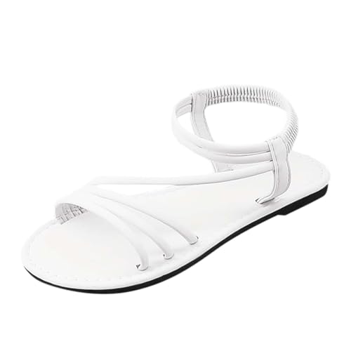 Sandalias Mujer Verano- Sandalias Cuña Mujer Sandalias Planas De Verano con Tiras Estilo Bohemio Informal Sin Cordones Calzado Cómodo para La Playa Básica