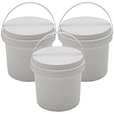 Uonlytech Industrial Bucket Food Containers 3pcs Storage Bucket Plastic Barrel Pp White Pet Food Container Ice Cube
