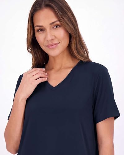 Image of Real Essentials 3 Pack: Women's Soft Maxi Long Nightshirt Short Sleeve Soft Nightgown Sleep Dress (Available in Plus Size)