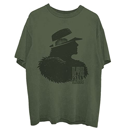 T Shirt Peaky Blinders Vert Homme Logo Polly Outline Rockoff Trade