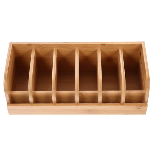 Zerodeko Bamboo Belt Organizer, 6 Compartment Belt Display Box, Belt Storage Drawer Organizer for and Women Belt Storage Rack