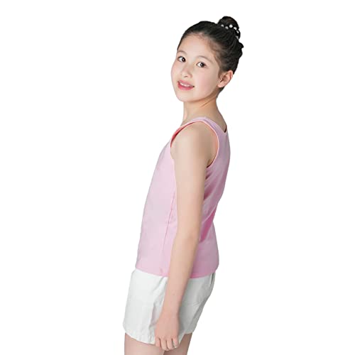 Image of QBK 6-16Years Girls Tank Top with Built in Bra Training Bras Cotton Camisole Built in Bra Undershirts with Shelf Bra