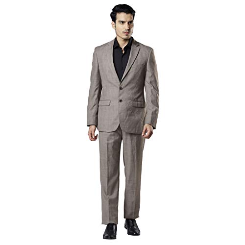 Image of Raymond Wool Blend Men's Full Sleeve Contemporary FIT Medium Fawn Formal Suit