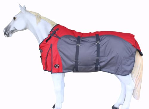 Image of 1200D Horse Turnout Blanket Waterproof, Breathable, Heavy-Weight Winter Blanket with 300g Fill, Ripstop Outer Shell