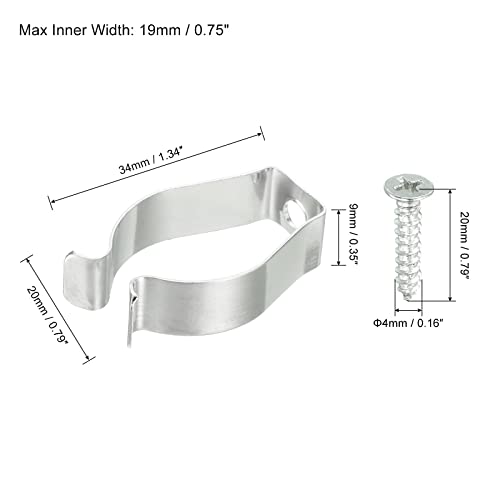 Image of MECCANIXITY T8 Clips Bracket Hanger Fluorescent Tube Light Fixture Holder U Shape Clamps with Screws for LED Bulbs Ceiling Lamp, Steel Pack of 8