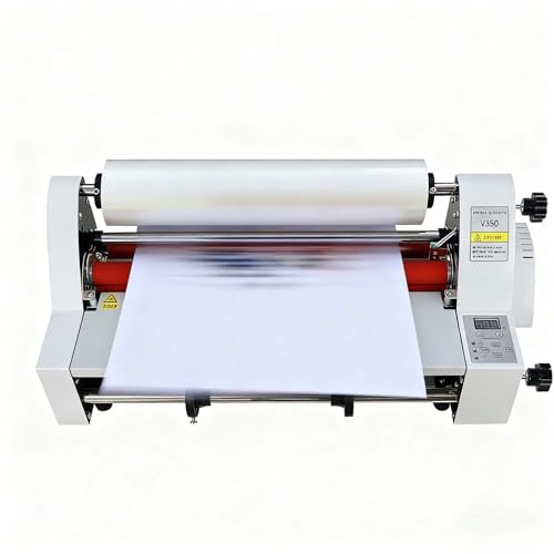 SIEEOUR Lamineuse Avec Affichage Numérique, Lamineuse À Rouleaux Chaud Froid 350 Mm, Machine Double Face À 4 Rouleaux Avec Fonctionnement Silencieux, Parfait Pour Papier Carte Pvc