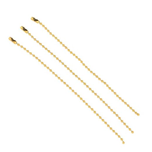 Healifty 50 st kulkedjor i rostfritt stål med matchande kontakter knäppen silver smycken tillverkning kedjor för hänge halsband gör-det-själv (guld)