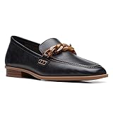Clarks Women's Sarafyna Iris Loafer Black Leather 9