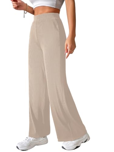 Prenuem Women’s High Waist Flared Korean Trousers, Trendy Casual ...