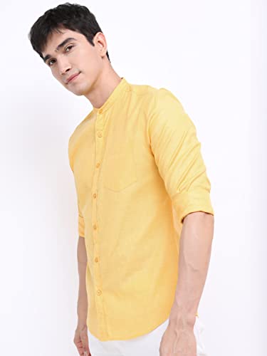 Image of KETCH Men Cotton Slim Fit Solid Full Sleeve Shirt