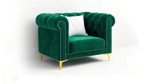 Image of Classic 3+1= 4 Seater with Footrest Seater Sofa Set Luxury Chesterfield Modern Fahionalable Sleeper Sofa for Living Room, Dining Room, (Green)