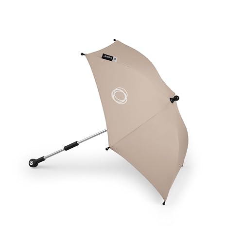 Bugaboo Sombrilla+, Compatible con todos los carritos Bugaboo, Tejido de protección solar UPF 50+ para una protección solar óptima, Conexión con un clic y mecanismo de fácil ajuste, Desert Taupe