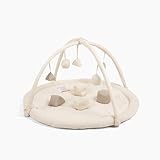 Snuggle Me® Baby Play Gym - 100% Organic Cotton Twill Tummy Time Mat with 9-Piece Sensory Toy Mobile, Baby Gym Activity Center with Machine-Washable Base (0-36 Months)
