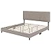 Novilla King Size Bed Frame with Adjustable Headboard Platform King Bed Frame Linen Fabric Upholstered Headboard, No Box Spring Needed, Noise-Free, Wooden Slats Support, Easy Assembly, Beige
