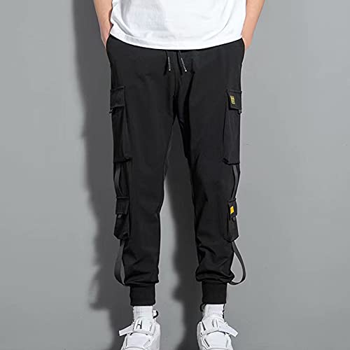 Dgoopd Men Cargo Pants Lightweight Elastic Waist Pants Baggy Jogger Pants Outdoor Hiking Pants Active Pants with Pockets2