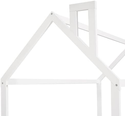 Miniatura 6 de Harper & Bright Designs Cama Montessori individual para niños, camas de piso de madera con rieles en forma de valla, cama de madera de tamaño