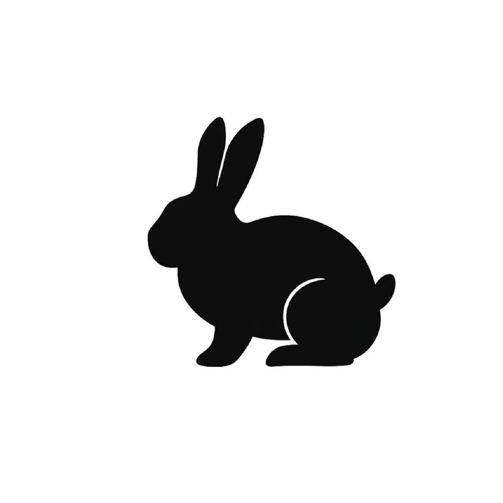 Rabbit Silhouette Vinyl Car Decal Black Durable Bumper Sticker for Cars Trucks Sports Vehicles
