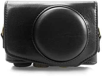 kinokoo Canon PU Leather Camera Case with Shoulder Strap for Canon PowerShot SX720 HS SX730 and SX740 HS (Black)