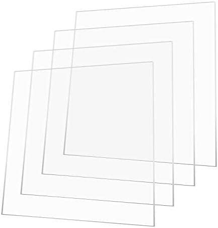 4 Pack 11" x 14" x .12" Clear Acrylic Sheet, Plexiglass Sheets, High Impact Strength, Made in USA