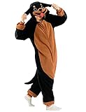XIGUAGUO Rottweiler Onesie Pajamas Rottweiler Costume Halloween Adult Cosplay Costume Men Women