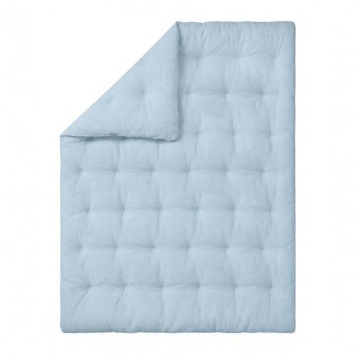 zzlamb Muslin Toddler Down Alternative Comforter,100% Cotton Shell Soft Lightweight All Season Baby Quilt,Hypoallergenic Fiber Filled Kid Blanket Duvet Insert for Crib,Machine Washable,41x50in Blue