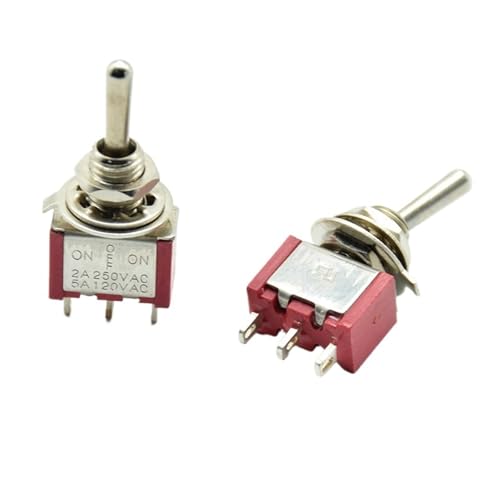 Selector SPDT ON-OFF-ON rojo de 3 pines para reparación de paneles y maquetas eléctricas