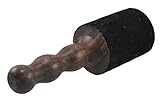 Thick Black Leather-Wrapped Singing Bowl Striker, Singing Bowl Mallet, Gong Mallet, Puja