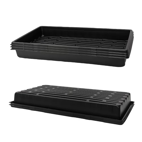 RooTrimmer Plant Growing Nursery Standard 1020 Trays Plastic Sturdy Farmer Self Seedling Tray for Microgreens Indoor Nursery Pots Transplantation (5-Pack 21.611.2 2.52 Deep no Holes)