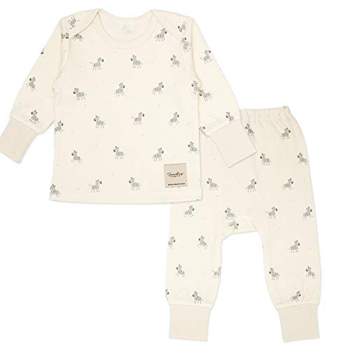 Vandis Organic LUI Unisex Baby Pajamas, Tee and Pant 2-Piece Set, 100% Organic Cotton (90) White