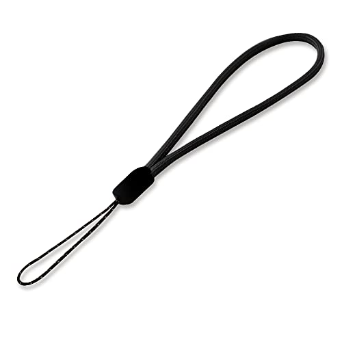 [shizukawill] シズカウィル ショート ストラップ シンプル 丸紐 スマホ 携帯ストラップ オシャレ 落下防止 コンパクト カラフル Black(黒色)