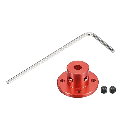 sourcing map 2 Pcs 5mm Bride Accouplement Raccord Rouge Axe Raccords pour DIY RC Modèle Moteurs, 4pcs Fixer Vis 2pcs Clé Hexagonale