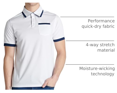 Camisetas polo para hombre Liberty Imports, paquete de 3 piezas, manga corta, cuello deportivo, diseño casual impreso, secado rápido y estiramiento 4 vías, ajuste regular, para trabajo, tenis y deportes miniatura 4