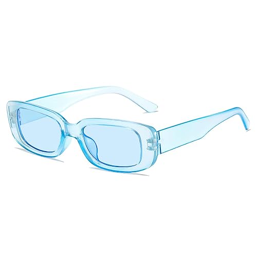 ADMIRING White Oval Round Sunglasses Thick Bold Clout Goggles Oval Mod Retro Vintage Kurt Cobain Inspired Sunglasses Lens (Light blue)