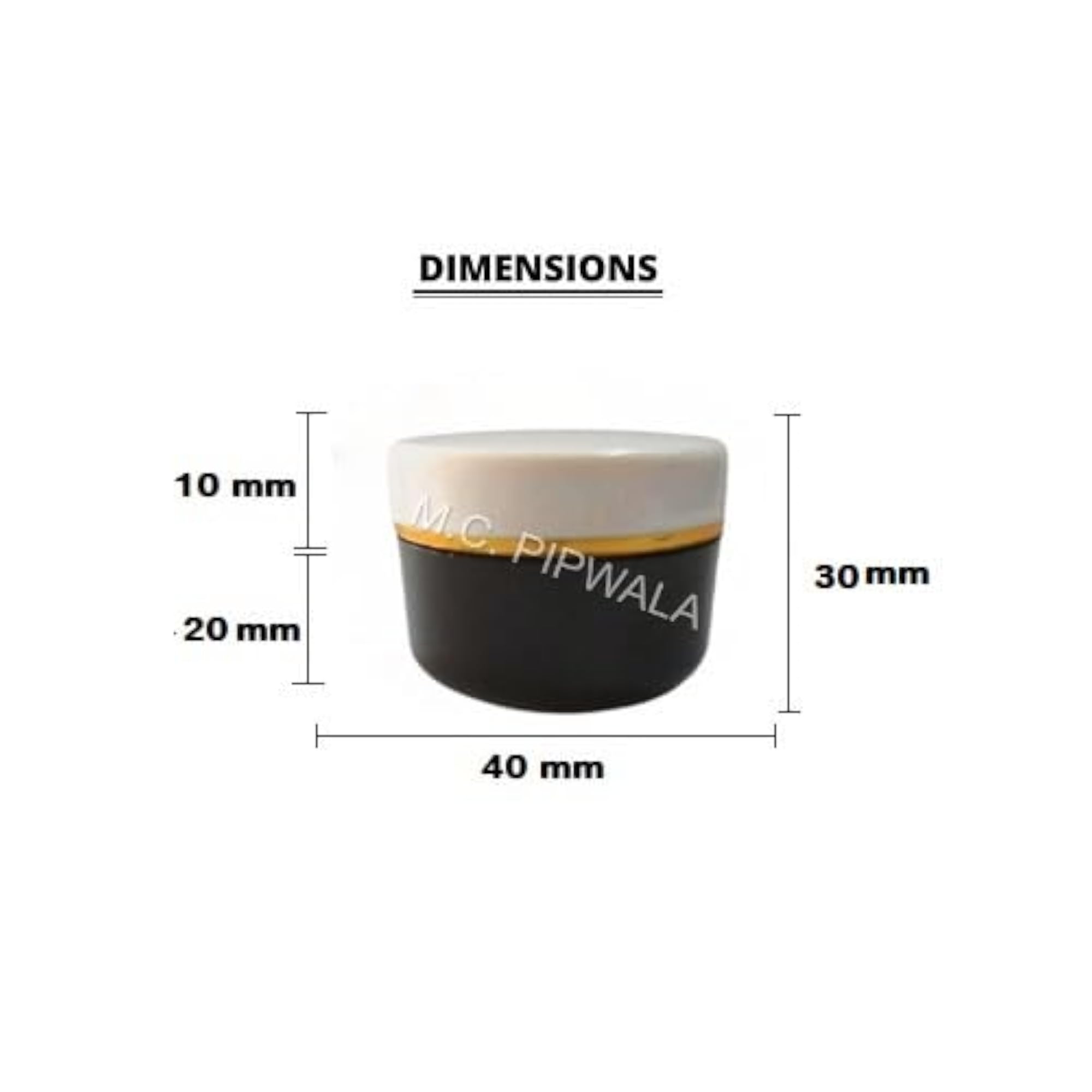 15 gm Round P.S. Black Container with Cap