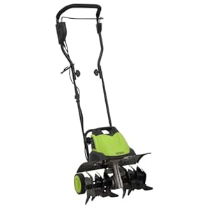 Gartenfräse mit 6 Fräsmessern 1500W Elektrisch Bodenfräse mit Stahlmessern 45,5 cm Arbeitsbreite und höhenverstellbaren Rädern für Beet, Gemüsebeet und Kompost im Kleingarten